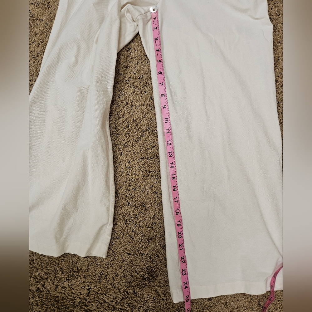 Eileen Fisher S Viscose Nylon Wide Leg White Pants Pull On - Picture 8 of 9